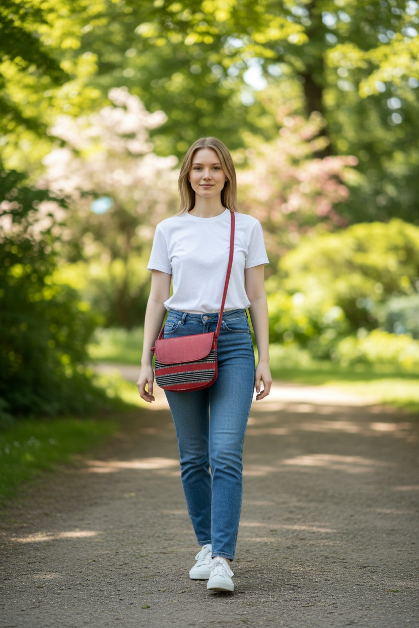 Sac en cuir et pagne tissé africain rouge – sac artisanal femme – sac bandoulière ethnique – sac fait main en cuir véritable – idée cadeau bohème (Copie) (Copie)